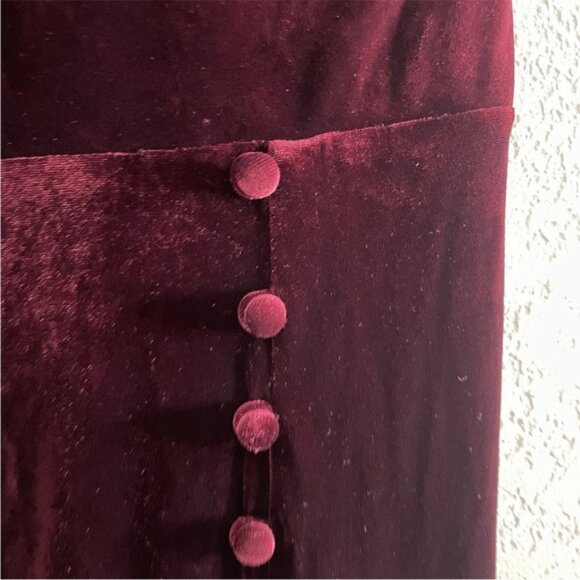 VTG Revelry Velvet Formal Dress Size 4 Maxi Red Goth Glam Y2K Vamp Whimsigoth - Picture 5 of 13